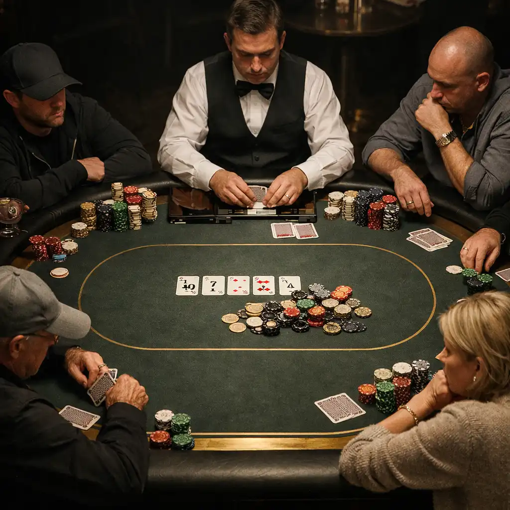 Detail pokerového finálového stolu